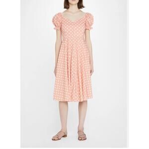 Caroline Constas Savannah Trad Cottagecore Puff‎ Sleeve Polka Dot Dress Small